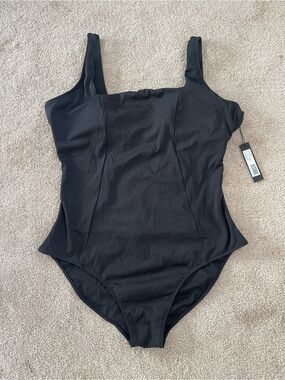 TA3 Squarey One Piece Swimsuit Black 3X Regular/Long NWT